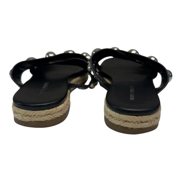 Marc Fischer Prisca Black Strappy with Silver Stud Sandal‎ Shoes Size 6 - Picture 3 of 8